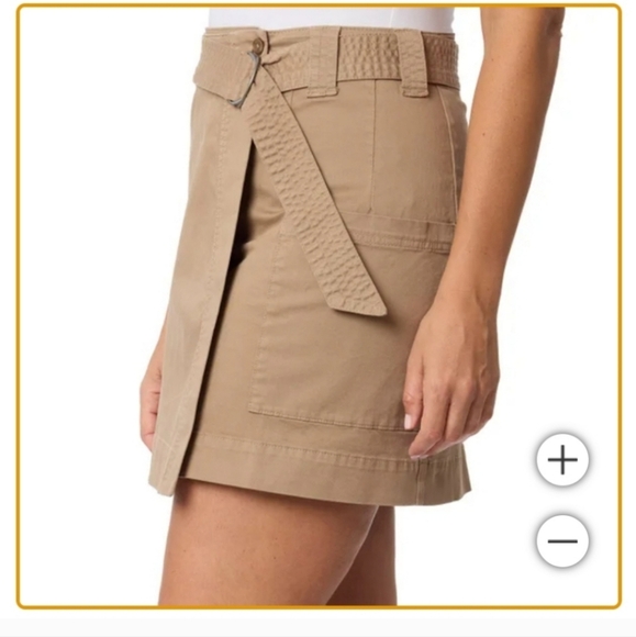 NWT Briggs Womens Belted Twill Skort Tan S L - Picture 2 of 5